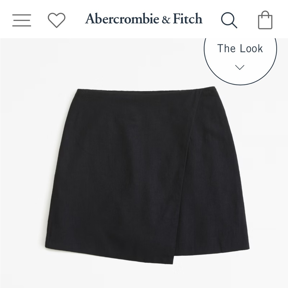 NWT: Abercrombie Scarlett Linen-Blend Wrap Mini Skort